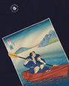 Samurai Kayaking Ukiyo-e Unisex Long Sleeve Tee - Samurai Original