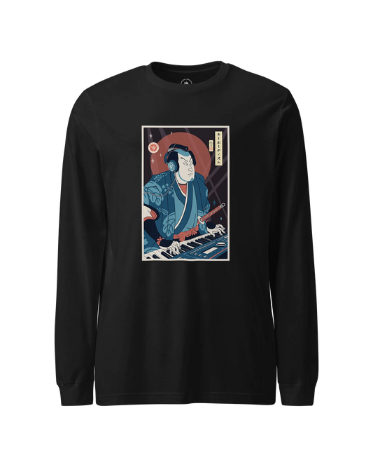 Samurai Keyboardist Player Music Ukiyo-e Unisex Long Sleeve Tee