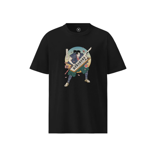 Samurai Keytar Player Music Ukiyo-e Unisex organic t-shirt
