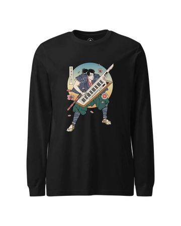 Samurai Keytar Player Music Ukiyo-e Unisex Long Sleeve Tee