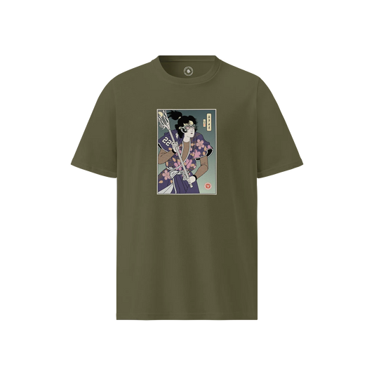 Samurai Lacrosse Player Ukiyo-e Unisex organic t-shirt No.1