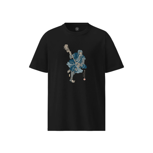 Samurai Lacrosse Player Ukiyo-e Unisex organic t-shirt No.2