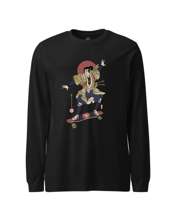 Samurai Longboard Ukiyo-e Unisex Long Sleeve Tee No.2