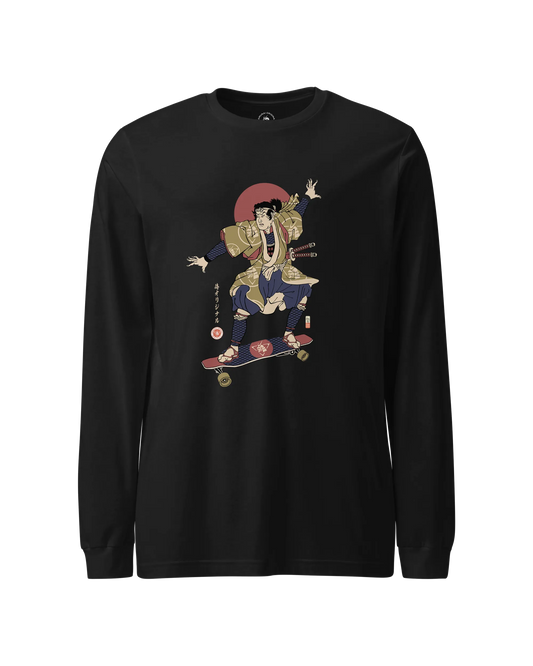 Samurai Longboard Ukiyo-e Unisex Long Sleeve Tee No.2