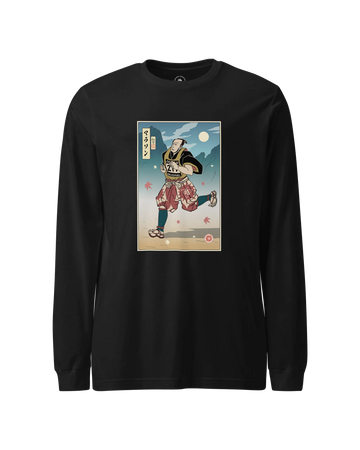 Samurai Marathon Running Ukiyo-e Unisex Long Sleeve Tee