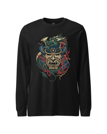 Samurai Mask & Dragon Demon Unisex Long Sleeve Tee