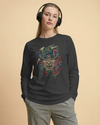 Samurai Mask & Dragon Demon Unisex Long Sleeve Tee