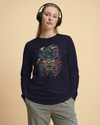 Samurai Mask & Dragon Demon Unisex Long Sleeve Tee