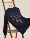 Samurai Mask with Fiery Eyes Ukiyo-e Unisex Long Sleeve Tee - Samurai Original