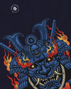 Samurai Mask with Fiery Eyes Ukiyo-e Unisex Long Sleeve Tee - Samurai Original