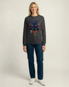 Samurai Mask with Fiery Eyes Ukiyo-e Unisex Long Sleeve Tee - Samurai Original