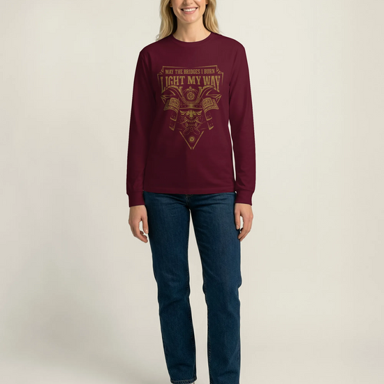 Samurai May The Bridges I Burn Light The Way Quote Unisex Long Sleeve Tee - Samurai Original