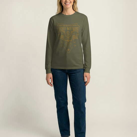 Samurai May The Bridges I Burn Light The Way Quote Unisex Long Sleeve Tee - Samurai Original