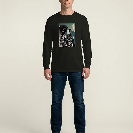 Samurai Mechanic Car Garage Ukiyo-e Unisex Long Sleeve Tee - Samurai Original