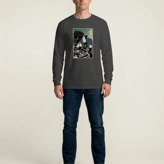 Samurai Mechanic Car Garage Ukiyo-e Unisex Long Sleeve Tee - Samurai Original