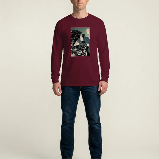 Samurai Mechanic Car Garage Ukiyo-e Unisex Long Sleeve Tee - Samurai Original