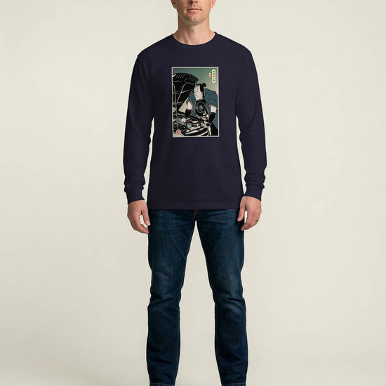 Samurai Mechanic Car Garage Ukiyo-e Unisex Long Sleeve Tee - Samurai Original