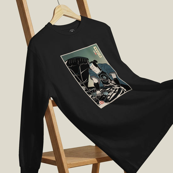 Samurai Mechanic Car Garage Ukiyo-e Unisex Long Sleeve Tee - Samurai Original