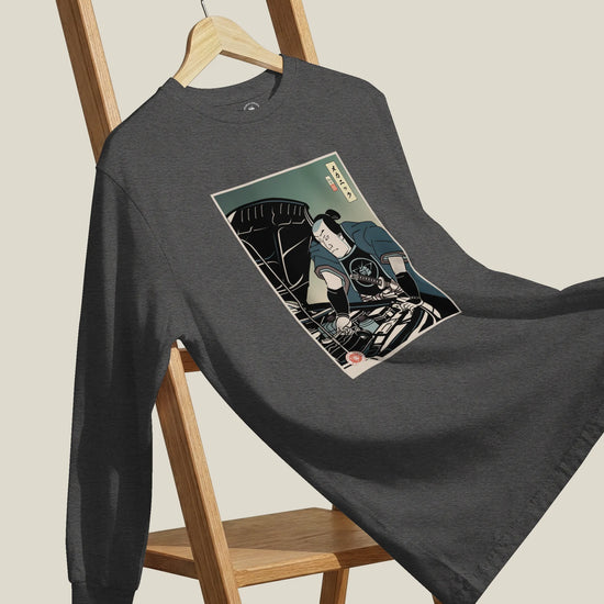 Samurai Mechanic Car Garage Ukiyo-e Unisex Long Sleeve Tee - Samurai Original
