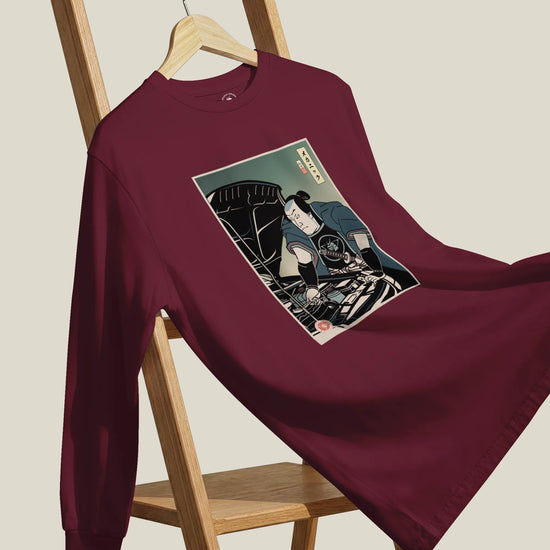 Samurai Mechanic Car Garage Ukiyo-e Unisex Long Sleeve Tee - Samurai Original