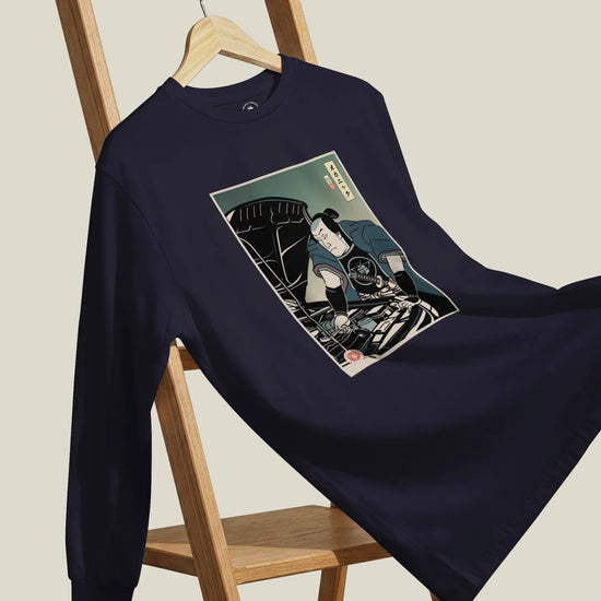 Samurai Mechanic Car Garage Ukiyo-e Unisex Long Sleeve Tee - Samurai Original