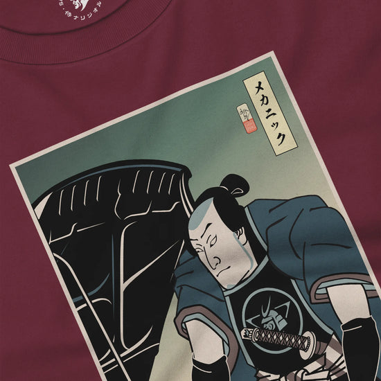 Samurai Mechanic Car Garage Ukiyo-e Unisex Long Sleeve Tee - Samurai Original