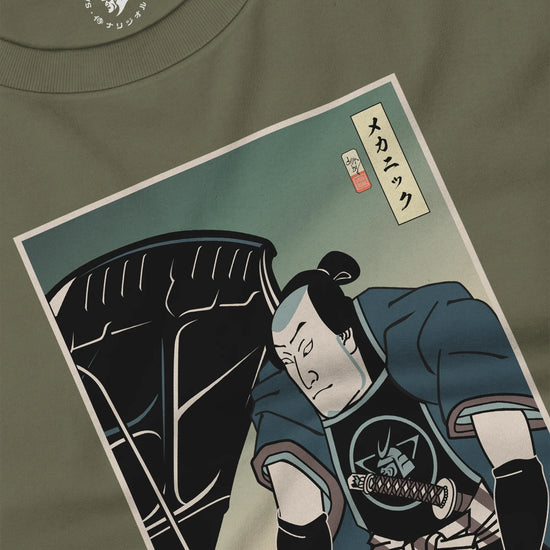 Samurai Mechanic Car Garage Ukiyo-e Unisex Long Sleeve Tee - Samurai Original