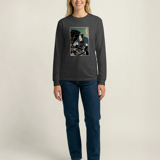Samurai Mechanic Car Garage Ukiyo-e Unisex Long Sleeve Tee - Samurai Original
