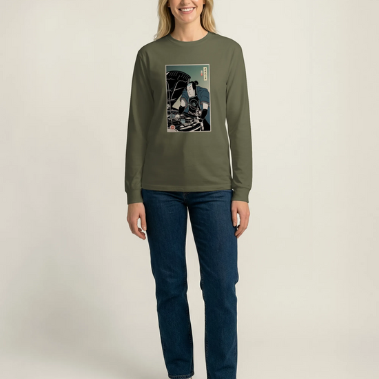 Samurai Mechanic Car Garage Ukiyo-e Unisex Long Sleeve Tee - Samurai Original