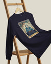 Samurai Meditation Yoga Japanese Ukiyo-e Unisex Long Sleeve Tee - Samurai Original