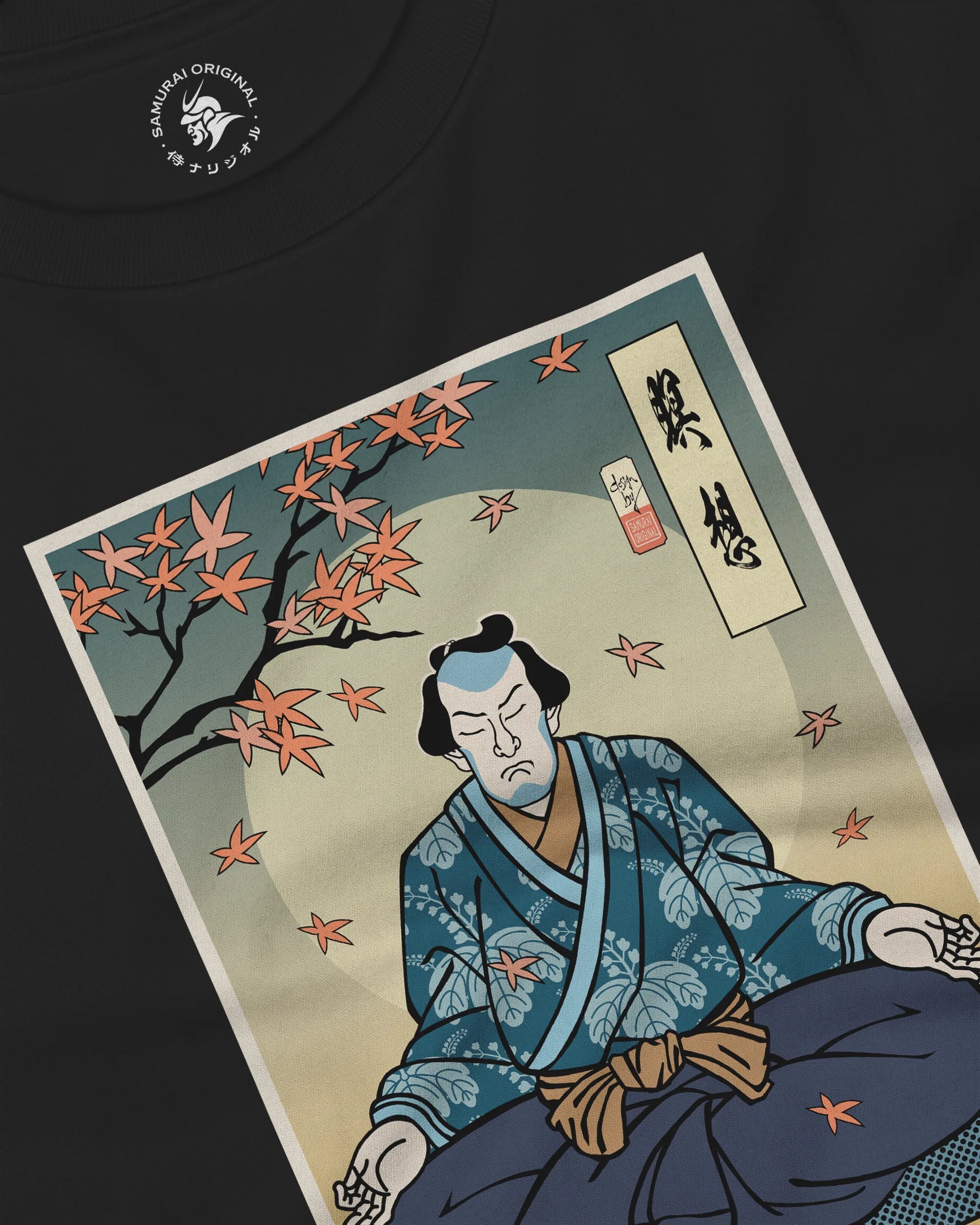 Samurai Meditation Yoga Japanese Ukiyo-e Unisex Long Sleeve Tee - Samurai Original