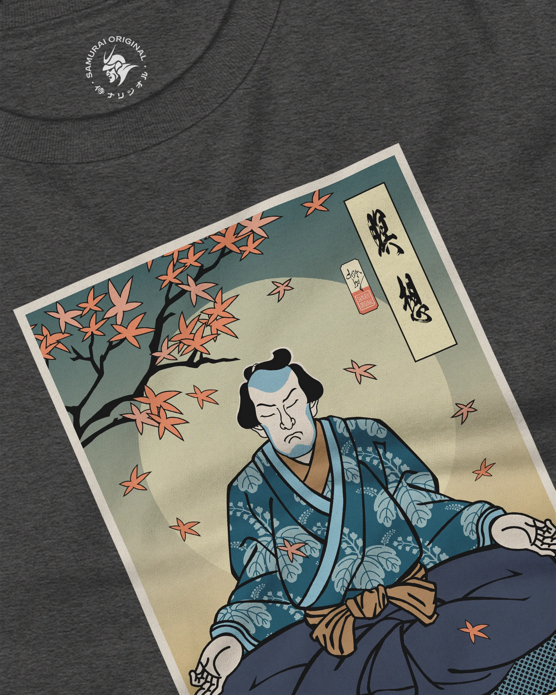 Samurai Meditation Yoga Japanese Ukiyo-e Unisex Long Sleeve Tee - Samurai Original