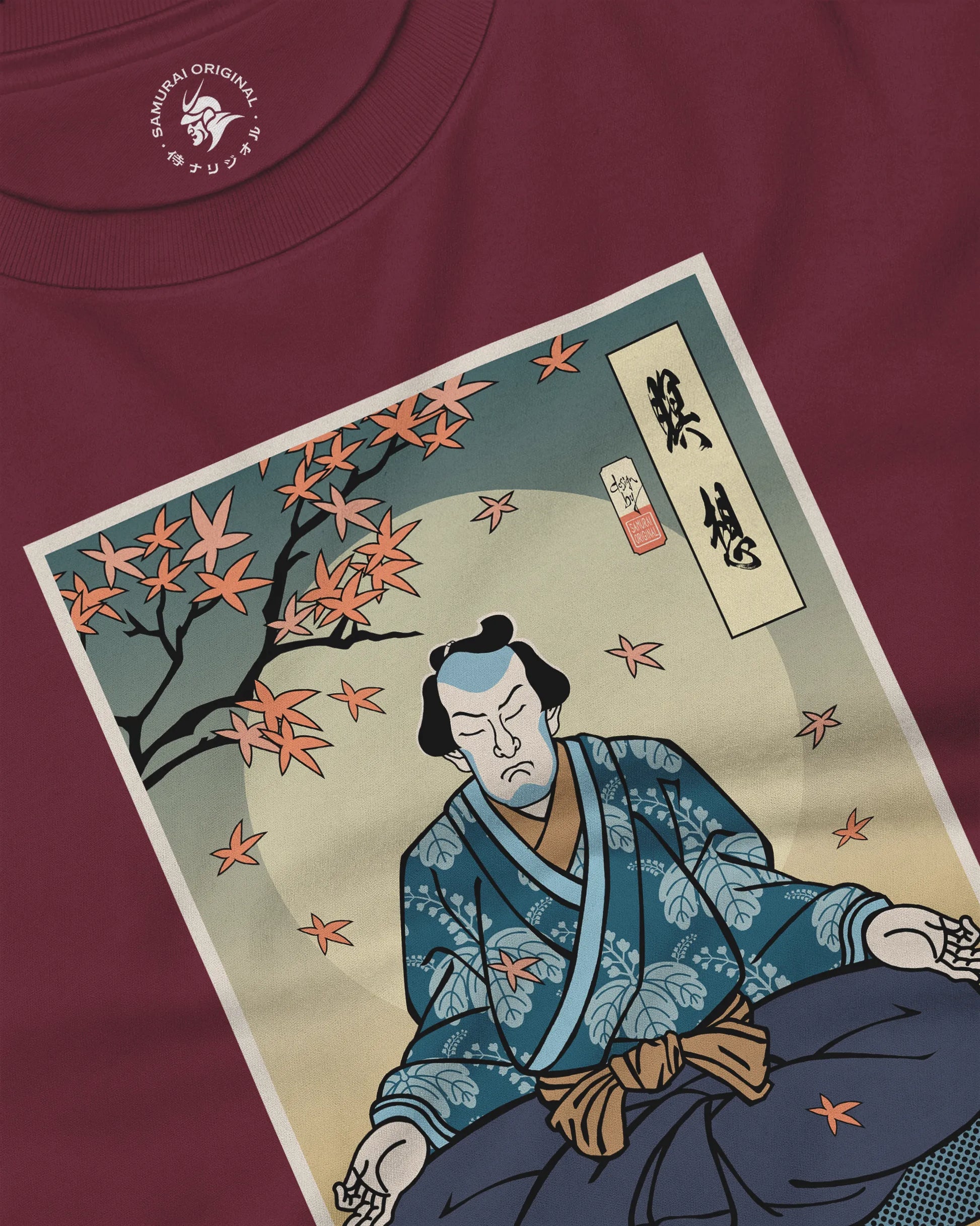 Samurai Meditation Yoga Japanese Ukiyo-e Unisex Long Sleeve Tee - Samurai Original