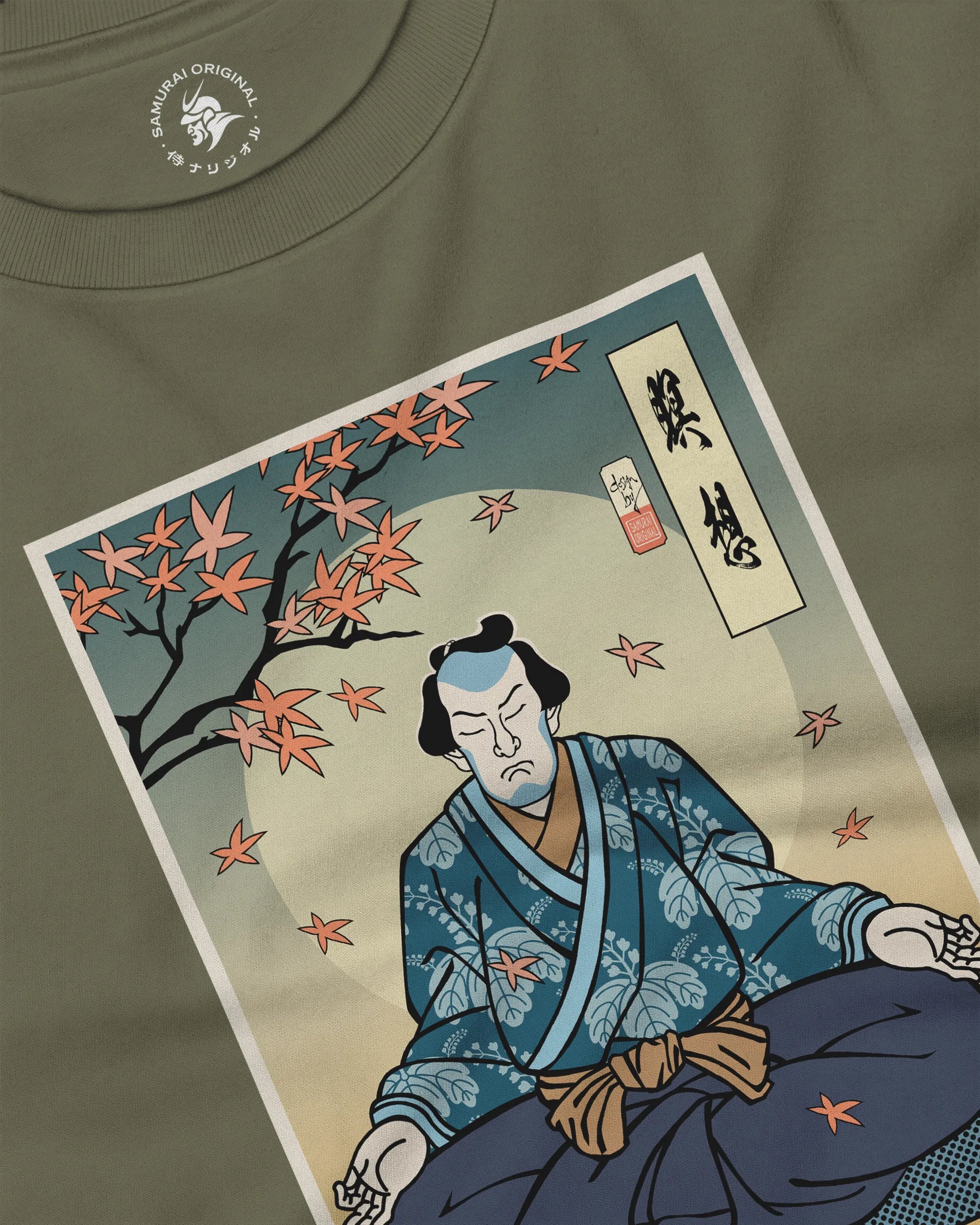 Samurai Meditation Yoga Japanese Ukiyo-e Unisex Long Sleeve Tee - Samurai Original