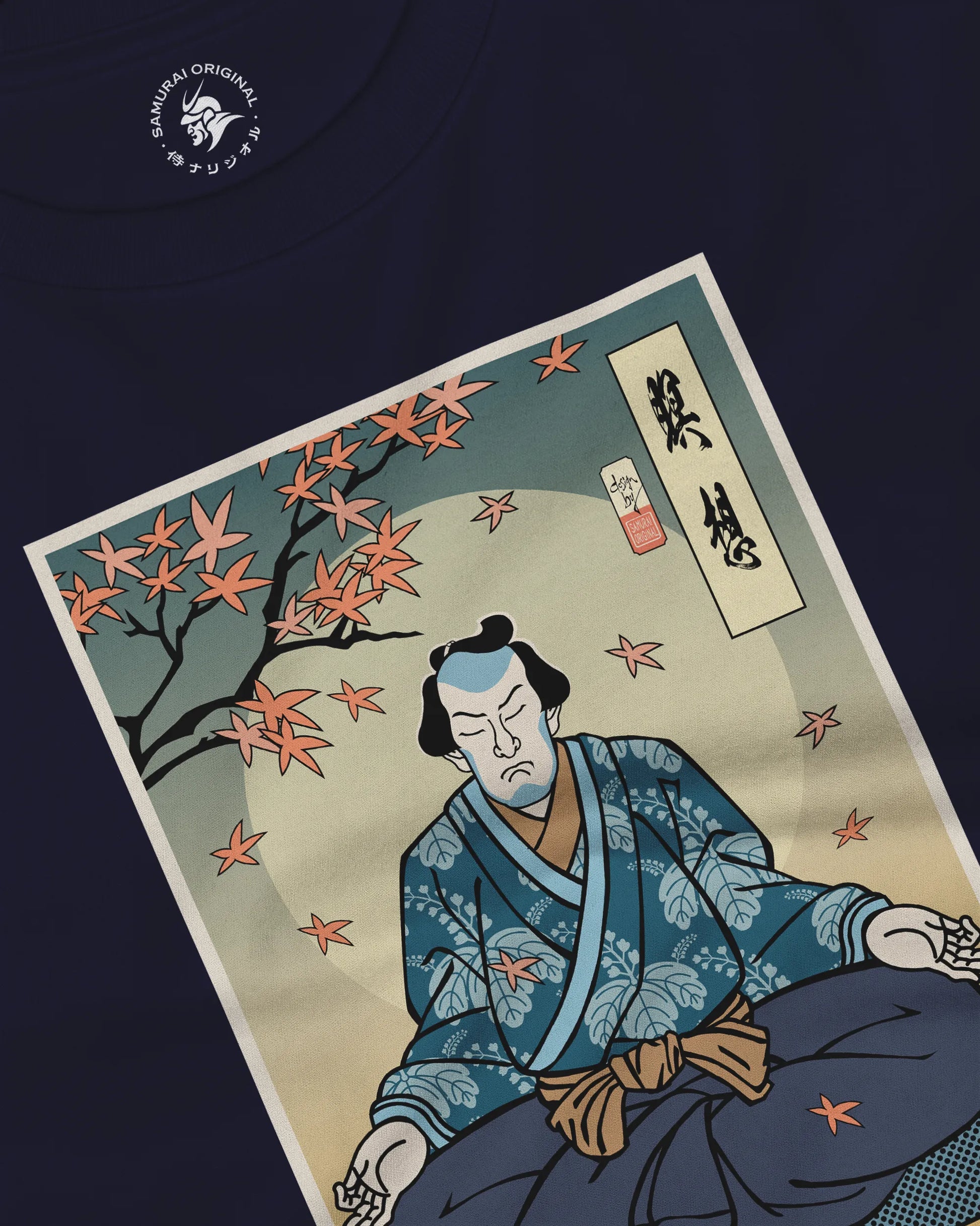 Samurai Meditation Yoga Japanese Ukiyo-e Unisex Long Sleeve Tee - Samurai Original