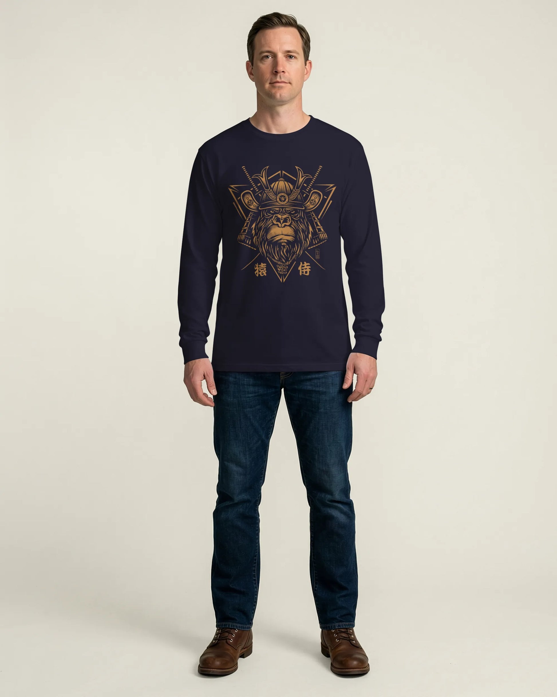 Samurai Monkey Mask Unisex Long Sleeve Tee - Samurai Original