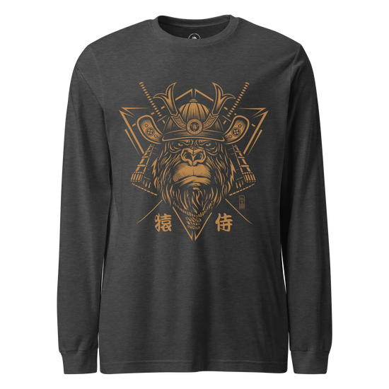 Samurai Monkey Mask Unisex Long Sleeve Tee Dark Grey Heather - Samurai Original