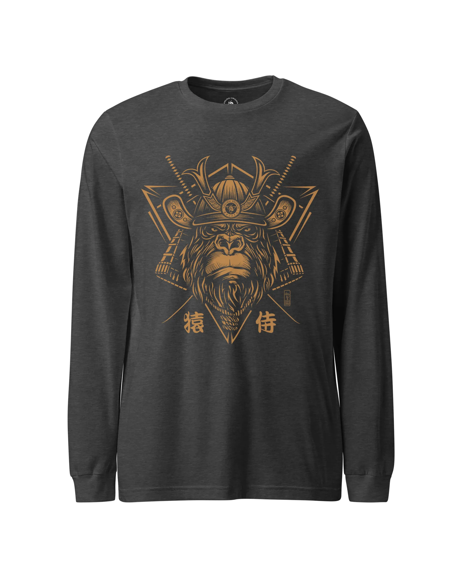 Samurai Monkey Mask Unisex Long Sleeve Tee Dark Grey Heather - Samurai Original