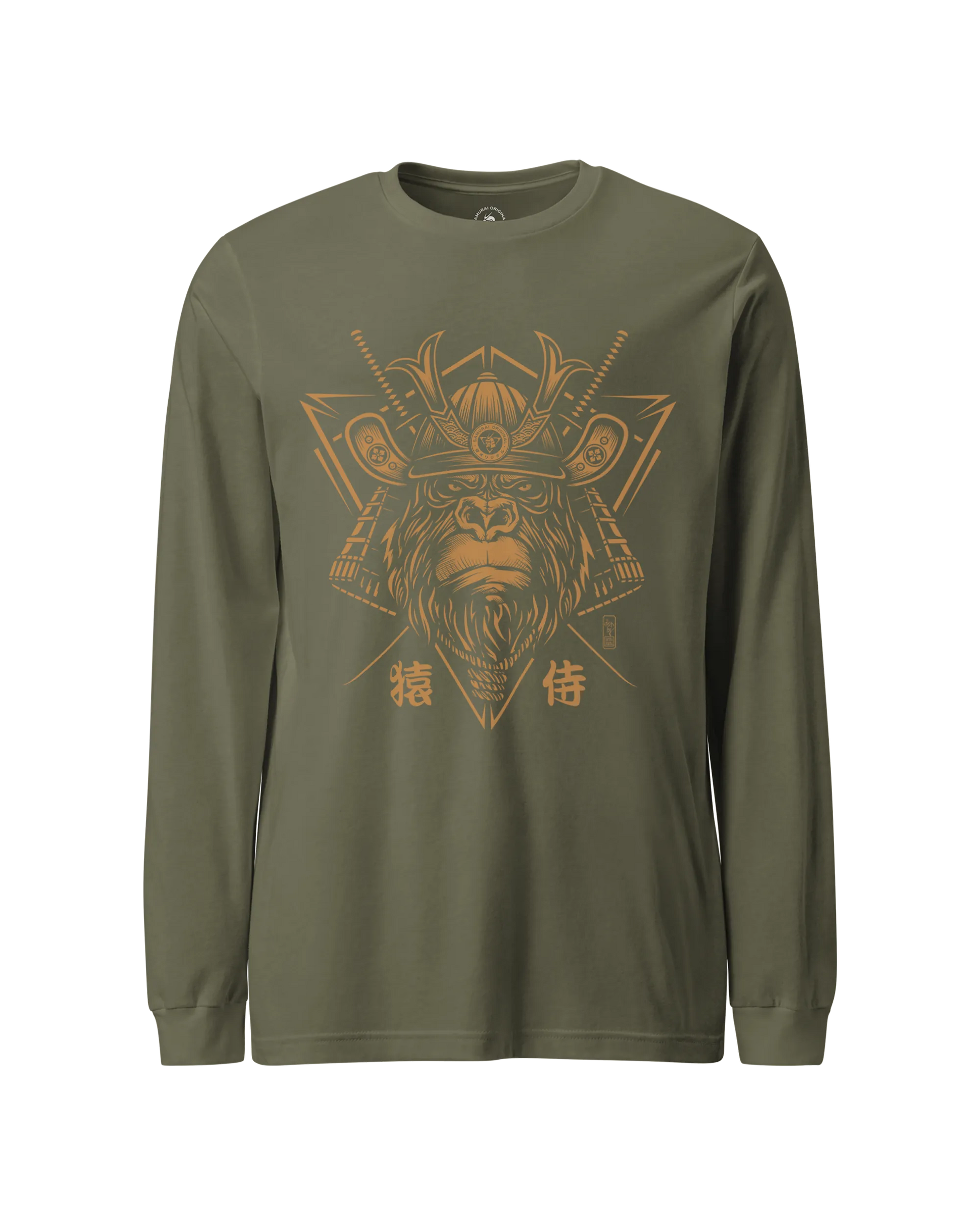 Samurai Monkey Mask Unisex Long Sleeve Tee Military Green - Samurai Original