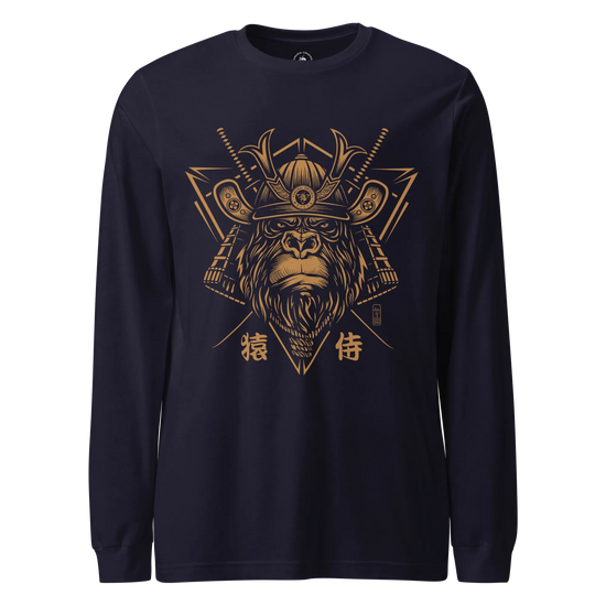 Samurai Monkey Mask Unisex Long Sleeve Tee Navy - Samurai Original