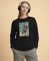 Samurai Mountain Bike Ukiyo-e Unisex Long Sleeve Tee