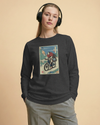 Samurai Mountain Bike Ukiyo-e Unisex Long Sleeve Tee