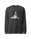 Samurai Origami Japanese Ukiyo-e Unisex Long Sleeve Tee Dark Grey Heather - Samurai Original