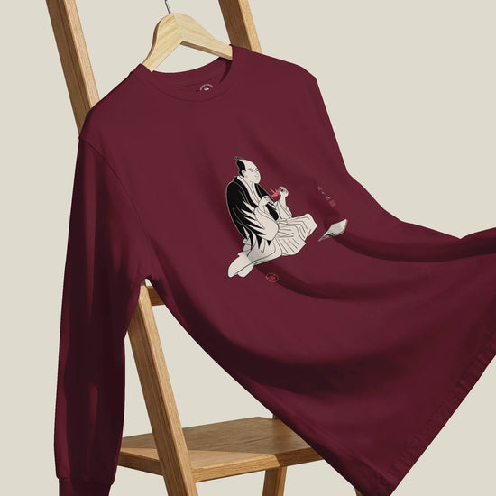 Samurai Origami Japanese Ukiyo-e Unisex Long Sleeve Tee - Samurai Original