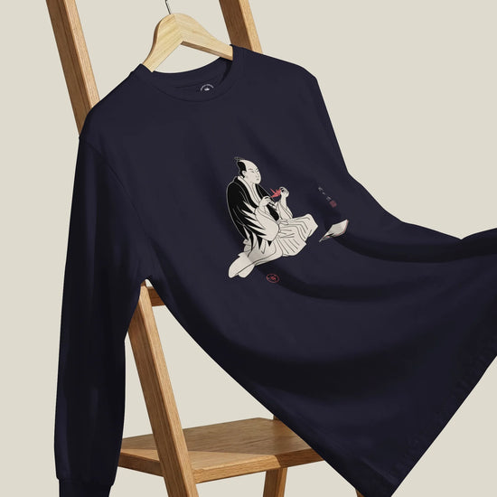 Samurai Origami Japanese Ukiyo-e Unisex Long Sleeve Tee - Samurai Original