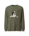 Samurai Origami Japanese Ukiyo-e Unisex Long Sleeve Tee Military Green - Samurai Original