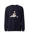 Samurai Origami Japanese Ukiyo-e Unisex Long Sleeve Tee Navy - Samurai Original