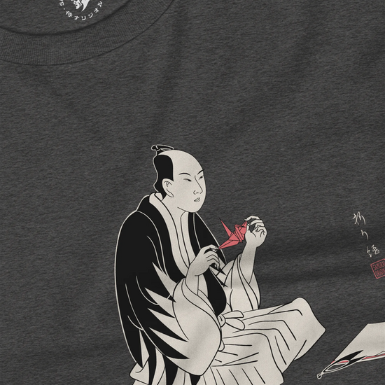Samurai Origami Japanese Ukiyo-e Unisex Long Sleeve Tee - Samurai Original