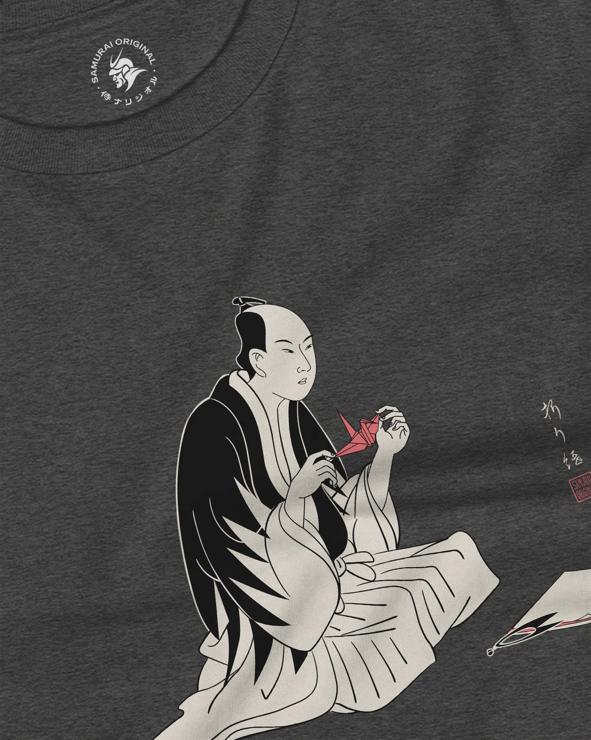 Samurai Origami Japanese Ukiyo-e Unisex Long Sleeve Tee - Samurai Original