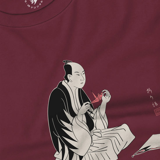 Samurai Origami Japanese Ukiyo-e Unisex Long Sleeve Tee - Samurai Original